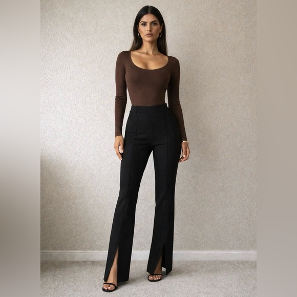 ZARA NWT High-Rise Pleat Front Split Ankle Leggings L (runs small) - Picture 2 of 9